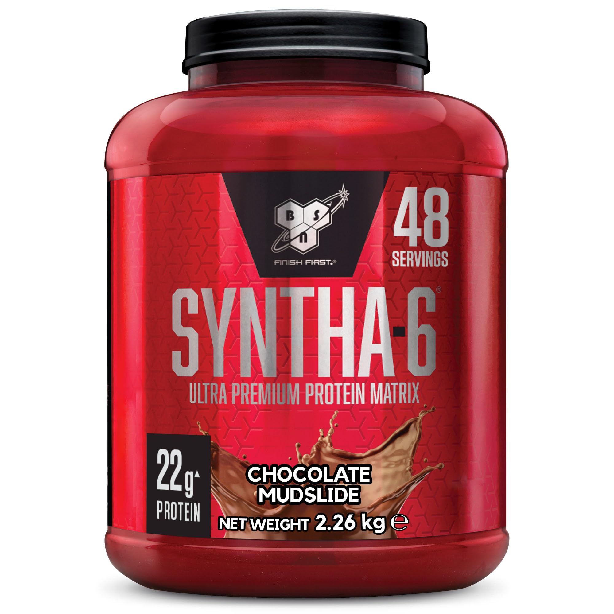 Syntha 6 Ultra-Premium Protein Powder for muscle growth and repair, Low Sugar High Protein, Chocolate Mudslide Flavour, 48 Servings, 2.26 kg