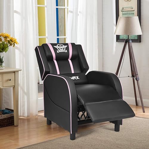 Miniatura 2 de POWERSTONE Silla reclinable para juegos, sillas reclinables para adultos, sofá ergonómico de cuero con reposapiés, soporte lumbar, reposacabezas y