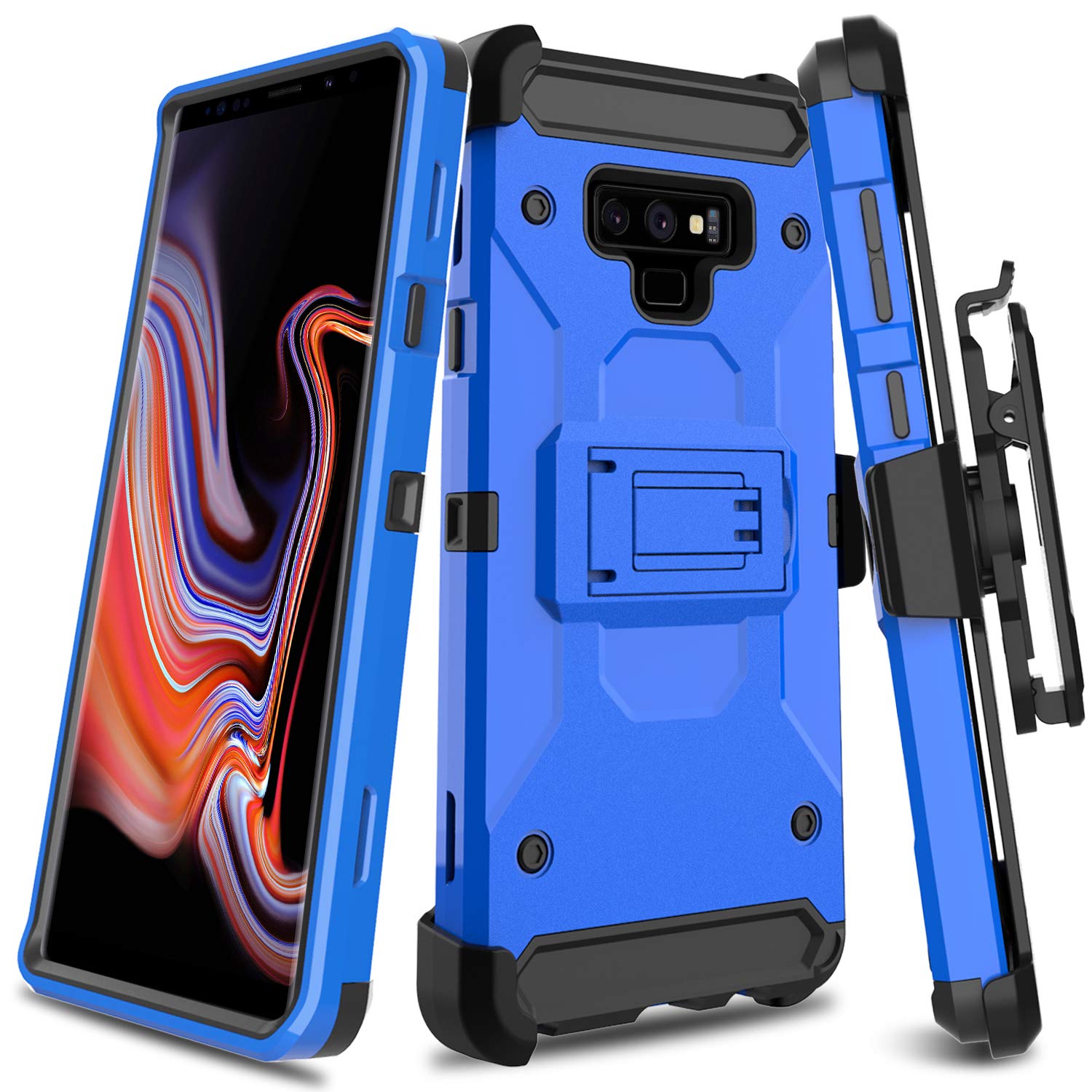 Leptech Kickstand Series Compatible with Samsung Galaxy Note 9 Case/SM-N960U Case Blue