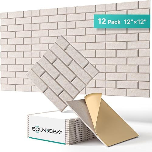 Miniatura 9 de Paneles de Pared Insonorizados Autoadhesivos, Paquete de 18 Paneles Acústicos Paneles Absorbentes de Sonido Panel de Pared de Ladrillo de Alta