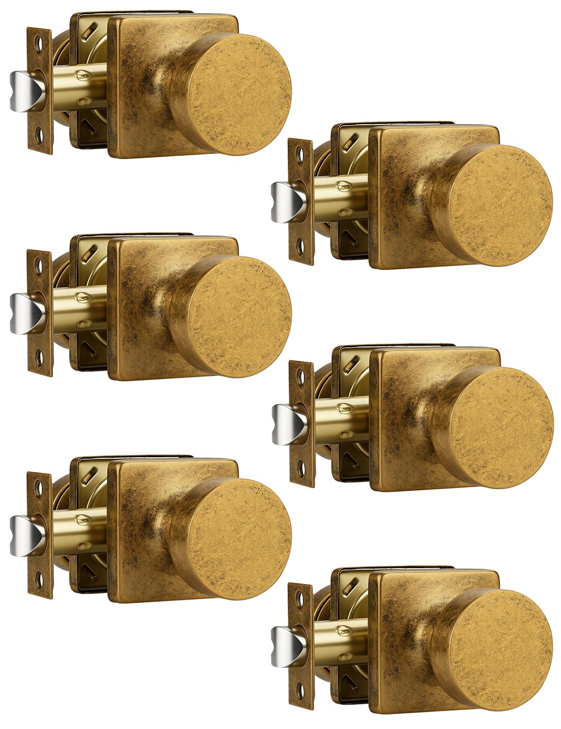 Boutons de porte de passage carrés en laiton vieilli pour harmoniser les couloirs de la maison