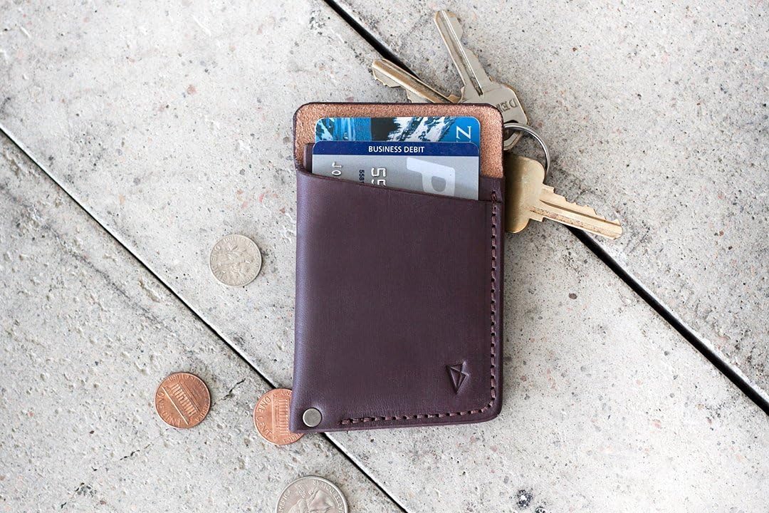 Handmade Slim Leather Wallet: Raisin