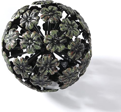 Miniatura 1 de Esfera decorativa de metal envejecida, decoración de mesa de hierro de esfera, escultura decorativa de metal de lujo, esfera hueca de metal,