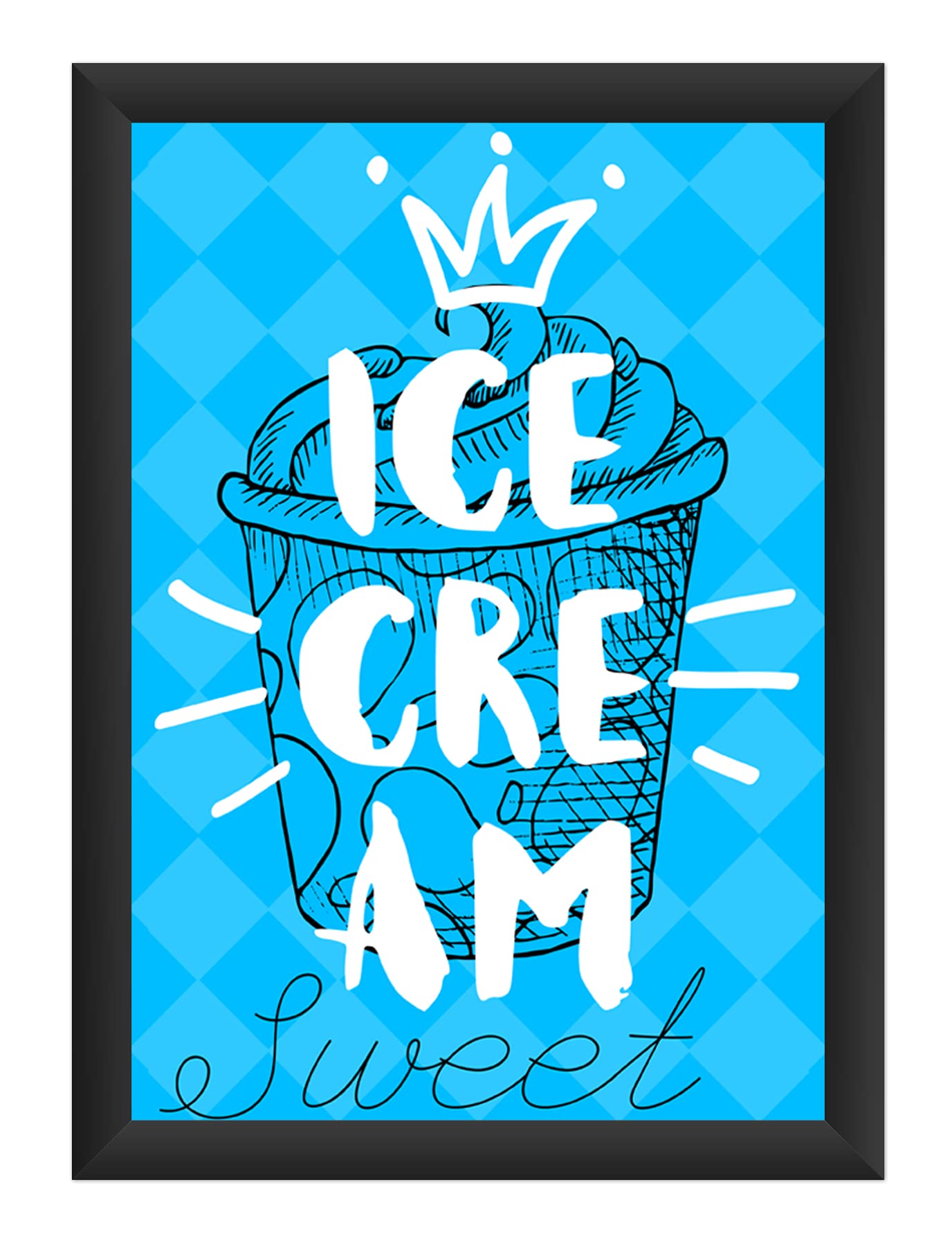 dhcrafts Photo Frames Black Color Synthetic Wood and Acrylic Glass Ice-Cream Design A4 Size (12X8) Inch Pack of 1