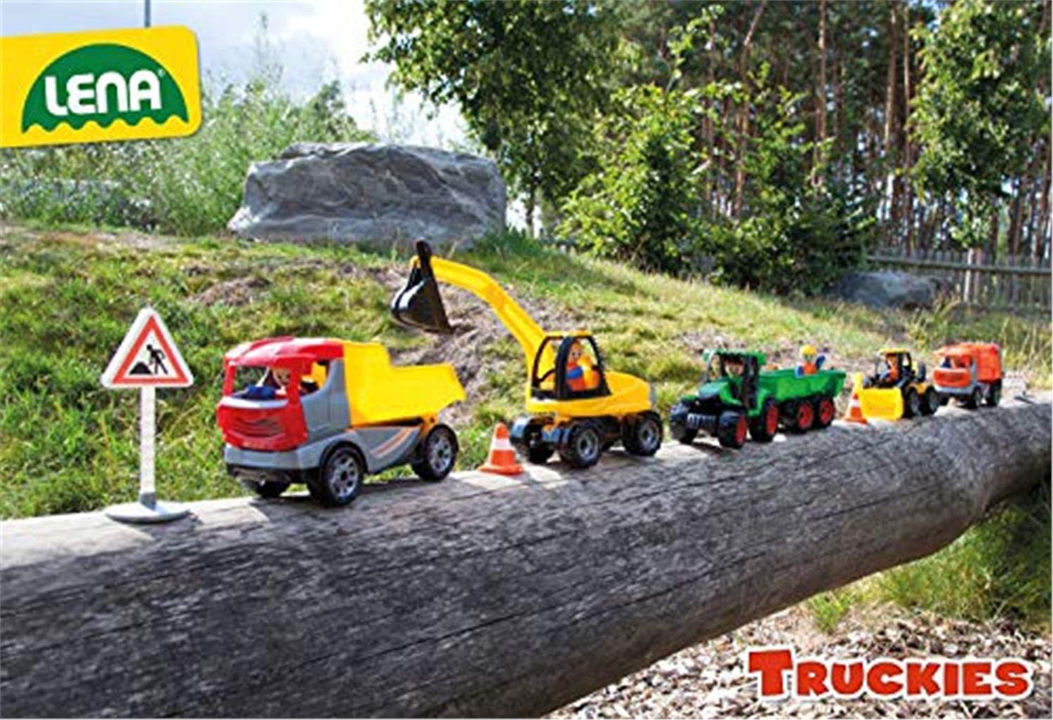 LENA - 01621 Truckies Escavatore per 2+ Anni Bambini, Giallo/Nero
