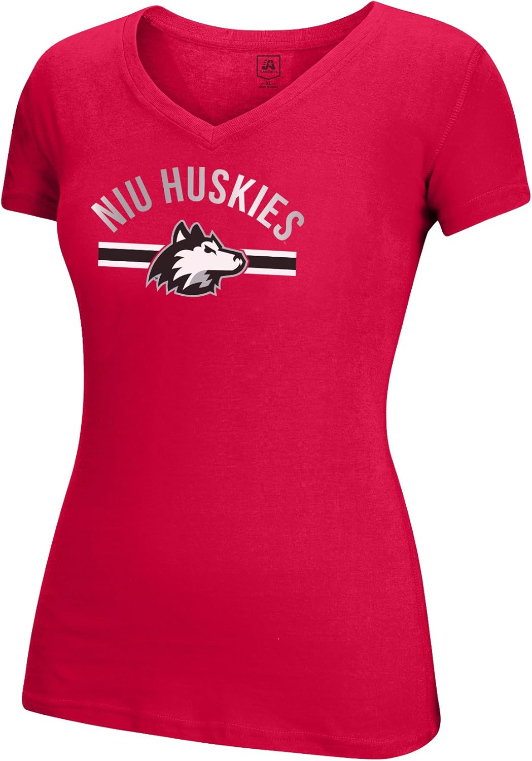 J America NCAA Adult Women School Spirit Stripe Essential Tee