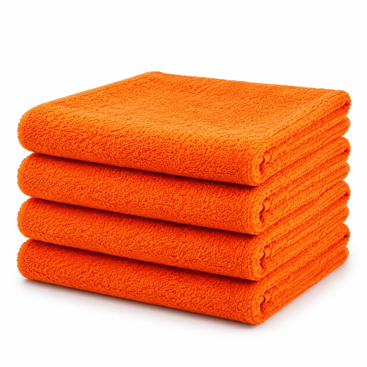 Large Egyptian Orange Hand Towel Set For Bathroom - 100% Cotton - Pack of 4