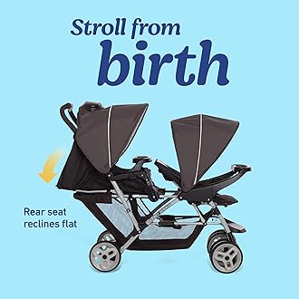 Graco DuoGlider Double Stroller | Lightweight Double Stroller with Tandem Seating, Glacier