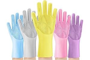 Reusable Dishwashing Gloves with Scrubber