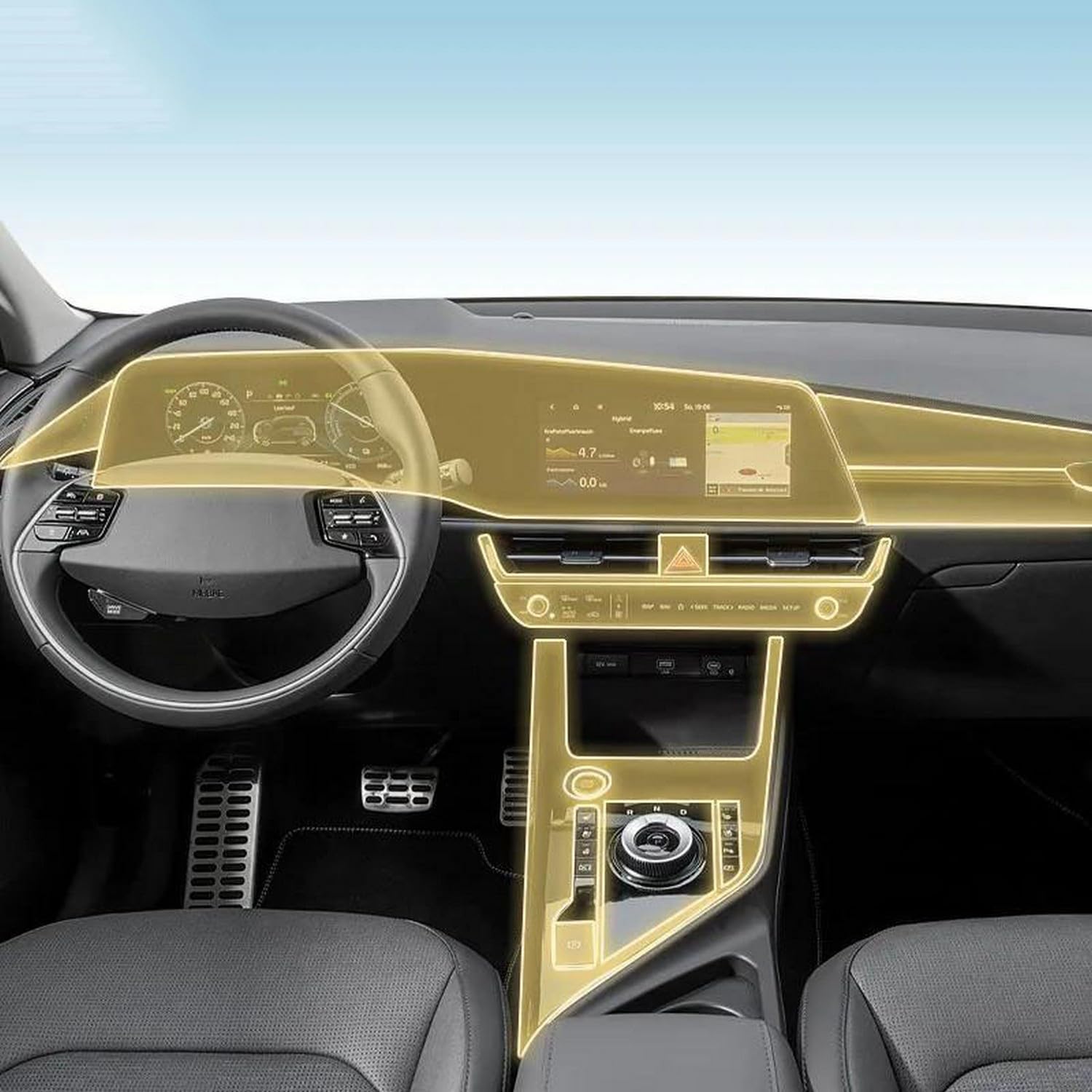 Film protection peinture intérieur PPF TPU KIA NIRO SG2 transmission manuelle