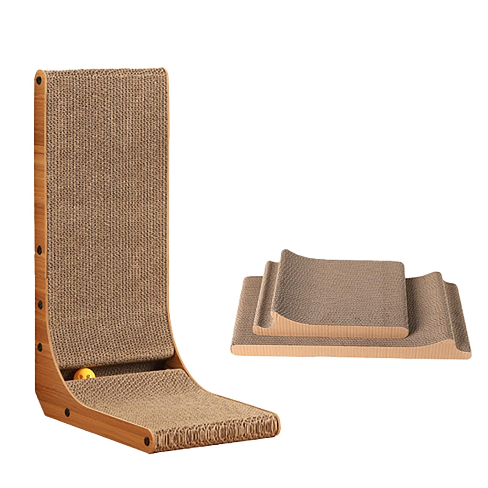 Griffoir pour Chat en Forme De L, Planche À Gratter De 25,6 Pouces pour Chats D'intérieur, Grattoir pour Chat en Carton Ondulé, Grattoir pour Chat GeRRiT, Grattoirs pour Chats D'intérieur (Size : 11.