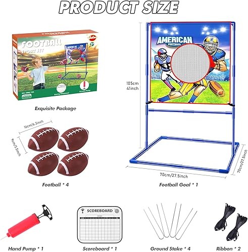 Miniatura 6 de VATOS Juegos de tiro de fútbol con 4 balones de fútbol inflables, para interiores y exteriores, juguete deportivo para niños, juego de fiesta para