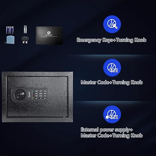 Miniatura 6 de Caja fuerte de pared para armario de 60 llaves con luz de sensor y fuente de alimentación externa de emergencia, caja fuerte para llave electrónica,