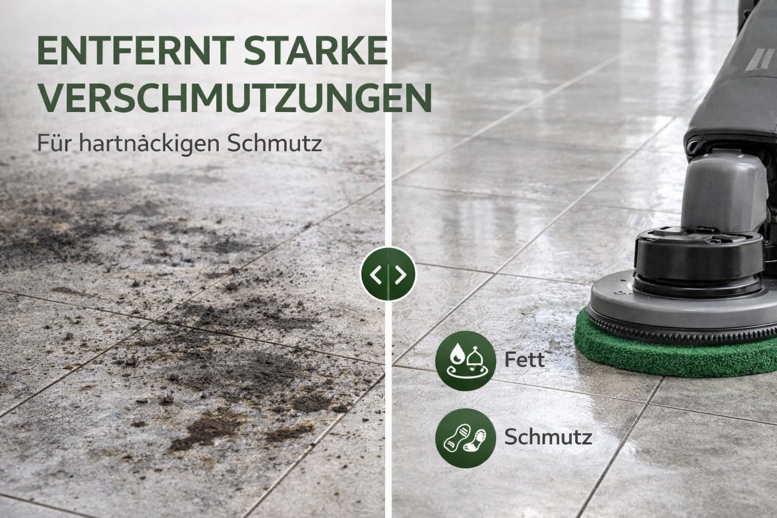 Scheuerpads dick Grün 16 Zoll (Ø 406 mm) – 5er Set Bodenpads für Einscheibenmaschine – Für starke Reinigung & intensive Grundreinigung – abwaschbar & langlebig