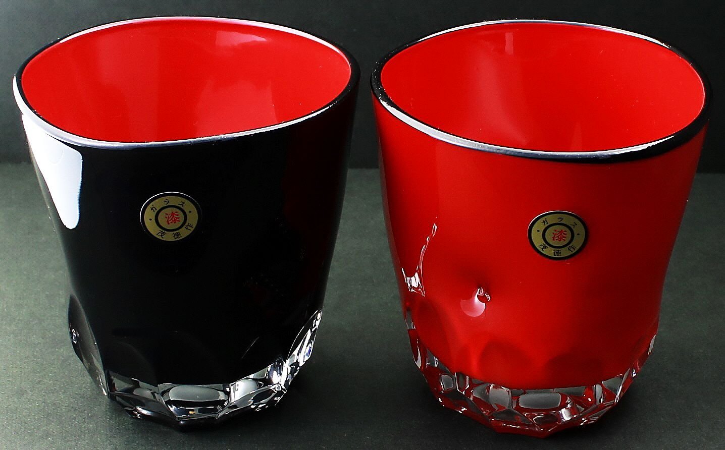 Amazon.co.jp: ガラス漆 焼酎道楽 ロックグラス ペアセット (化粧箱入