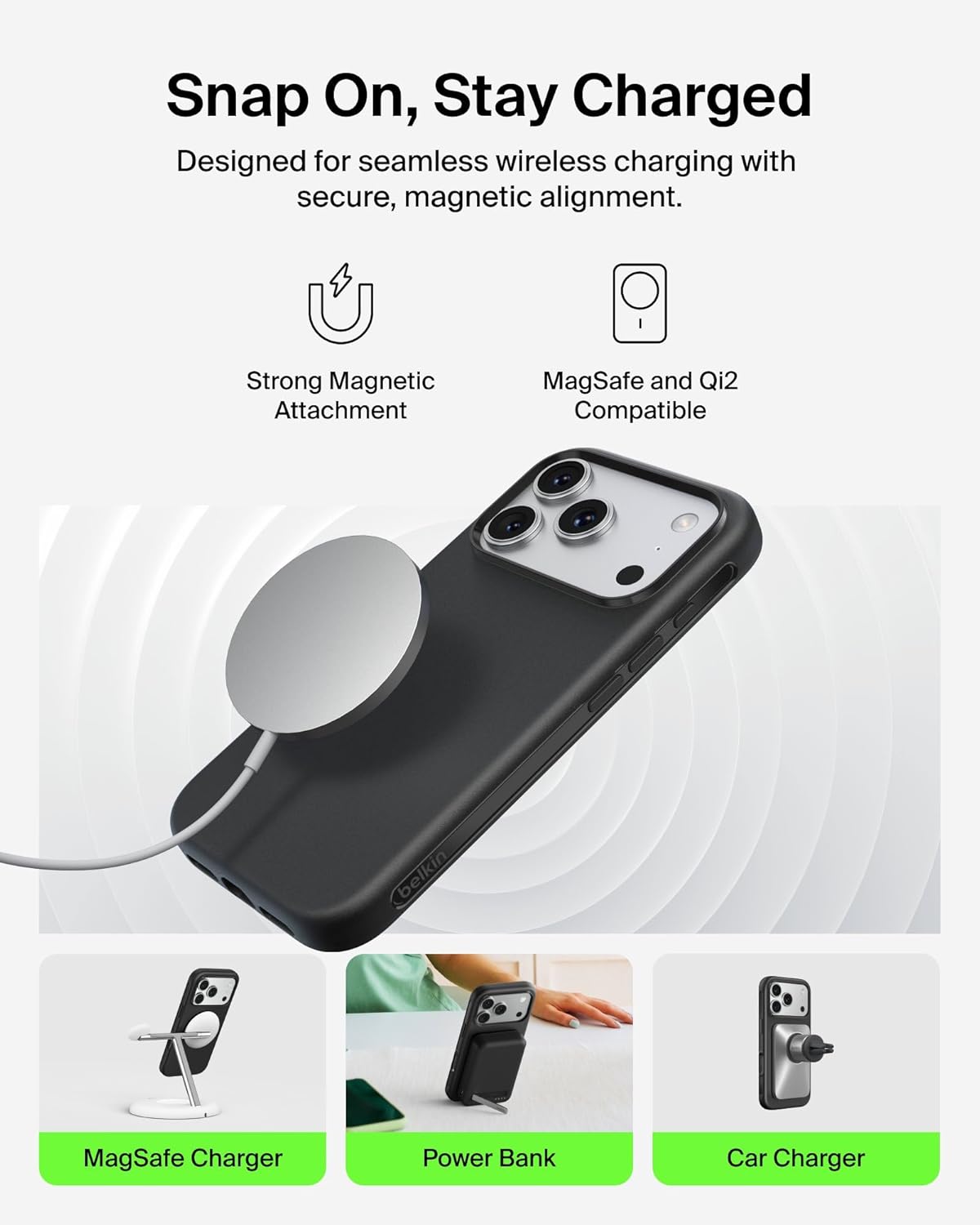 Belkin for iPhone 17 Pro Case, Protect, MagSafe Compatible w/Anti-Scratch & Anti-Yellowing Treated Coating, Touch Sensitive Camera Control - Military Grade, Slim Design, Shockproof, Protective - Image 5