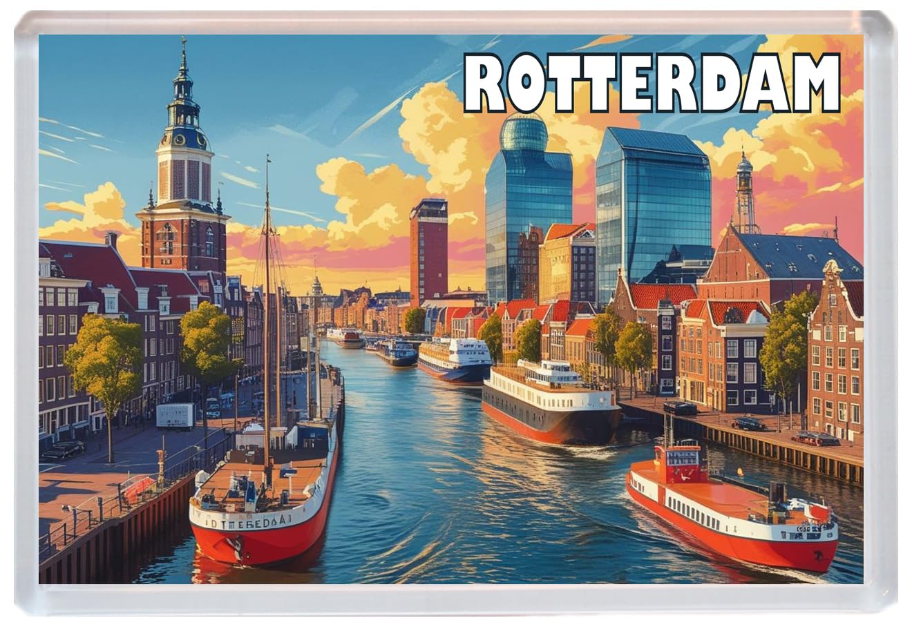 Baked Bean Store Multicolor Rotterdam - Holland - Jumbo Artistic Fridge Magnet 96 X 67Mm