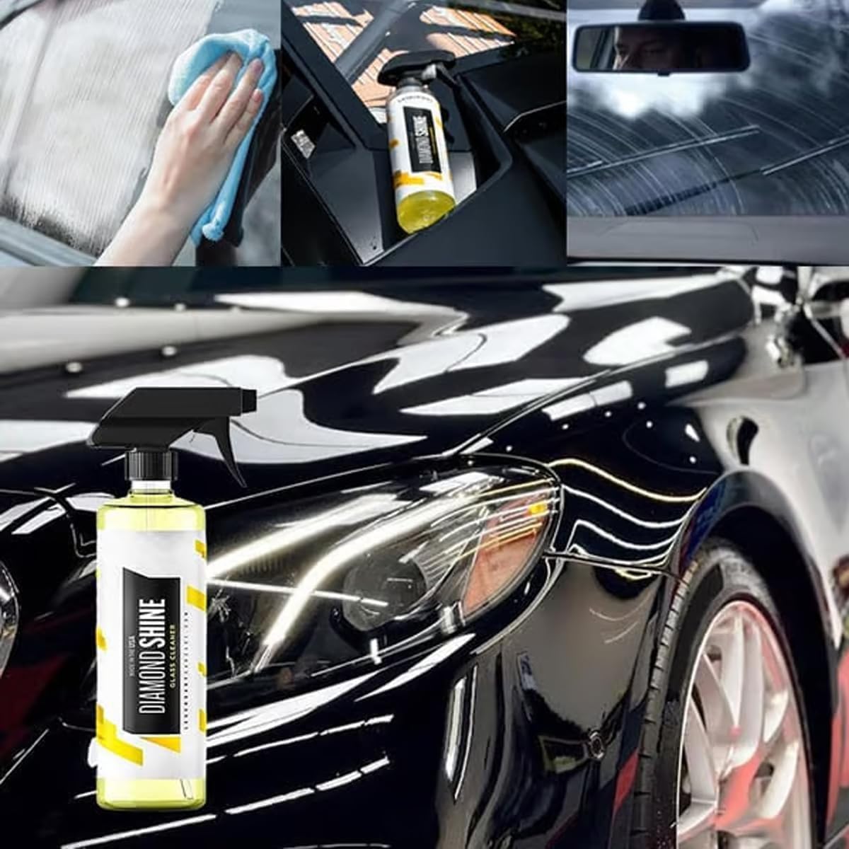 Nettoyant pour vitres de voiture brillant,Nettoyant pour vitres Diamond Shine,Nettoyant pour vitres automobiles pour une clarté et une visibilité améliorées (2 pièces)