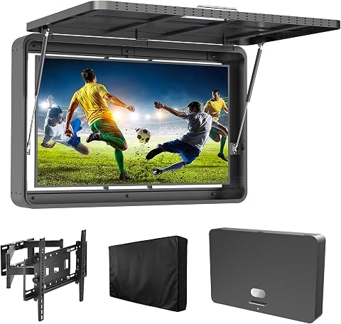 Outdoor TV Hard Cover 55 Inch with Lock, Weatherproof Outdoor TV Enclosure