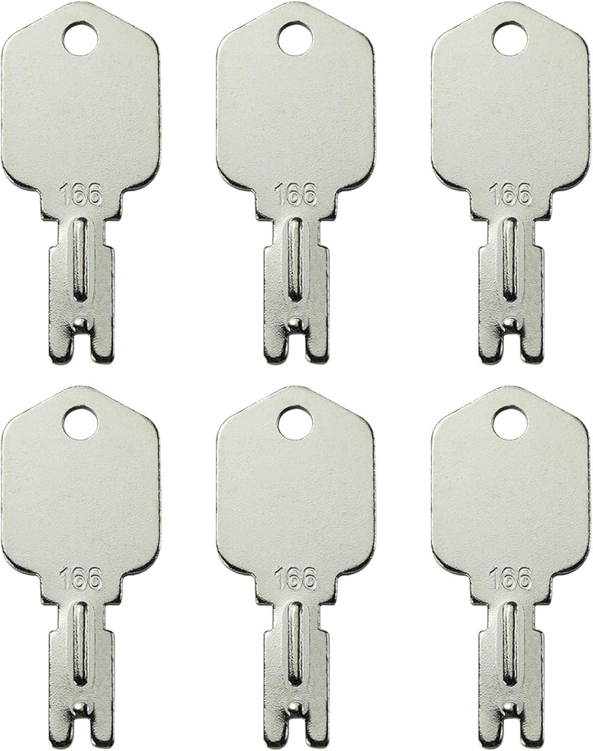6 Pack 166 Hyster Forklift Key Hyster Heavy Equipment Keys Compatible with Yale Koma-tsu Cr-own Ge-hl Gra-Dall