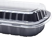 Vista 5 de Karat Envase de costilla de plástico PP negro con tapa transparente OPS - 100