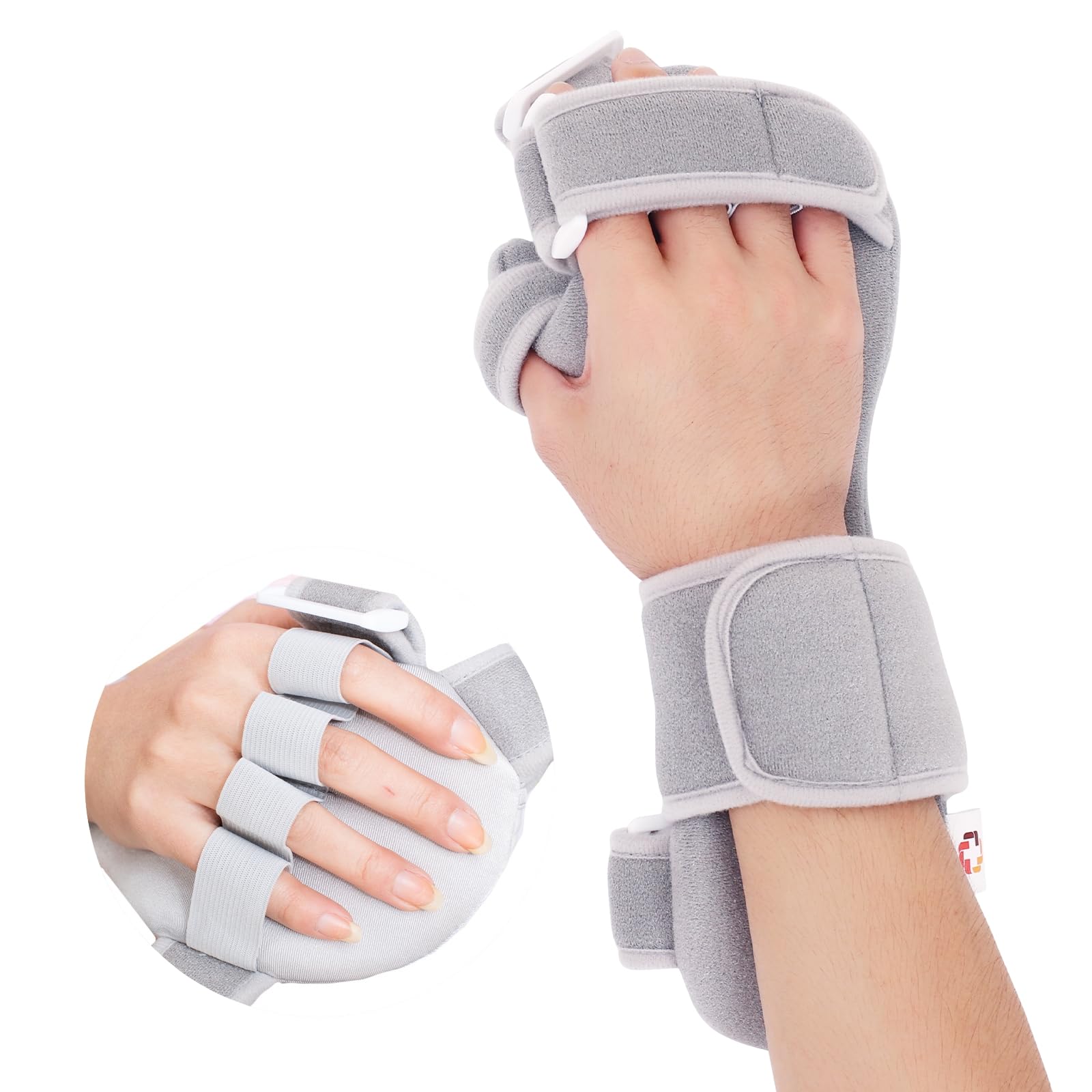 Photo 1 of Mathgetin Resting Hand Splint Stroke Hand Brace with Finger Separators, Night Immobilizer Wrist Finger Brace with Sling for Carpal Tunnel & Stroke Recovery (L-Right)