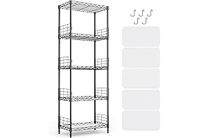 LINSY HOME Craft Storage Shelves: Transform Your Space with 5-Tier Height Adjustable Shelves
