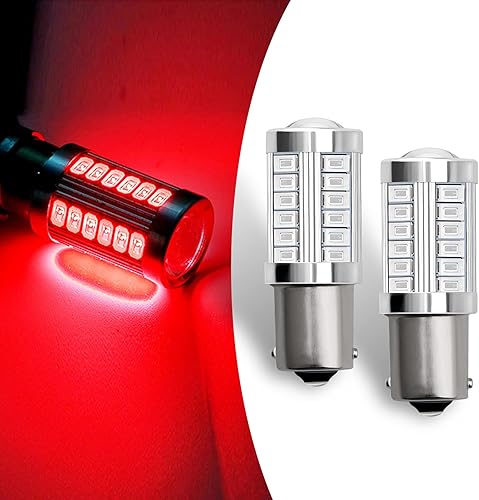 ZBGUN 1156 bombillas LED, superbrillantes DC12V 2.76 W de baja potencia, luces LED rojas de marcha atrás de 6500 K para automóviles, camiones y