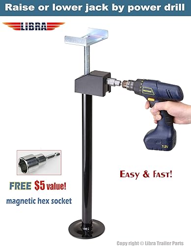 Miniatura 2 de LIBRA Juego de 2 gatos estabilizadores deslizantes resistentes de elevación rápida para autocaravana, 5000 libras, ajuste de 16 a 28 pulgadas