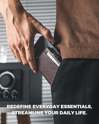 Miniatura 6 de VULKIT Cartera magnética para tarjetas de teléfono, funda delgada de cuero desplegable con bloqueo NFCRFID, compatible con iPhone 1615141312 Series,