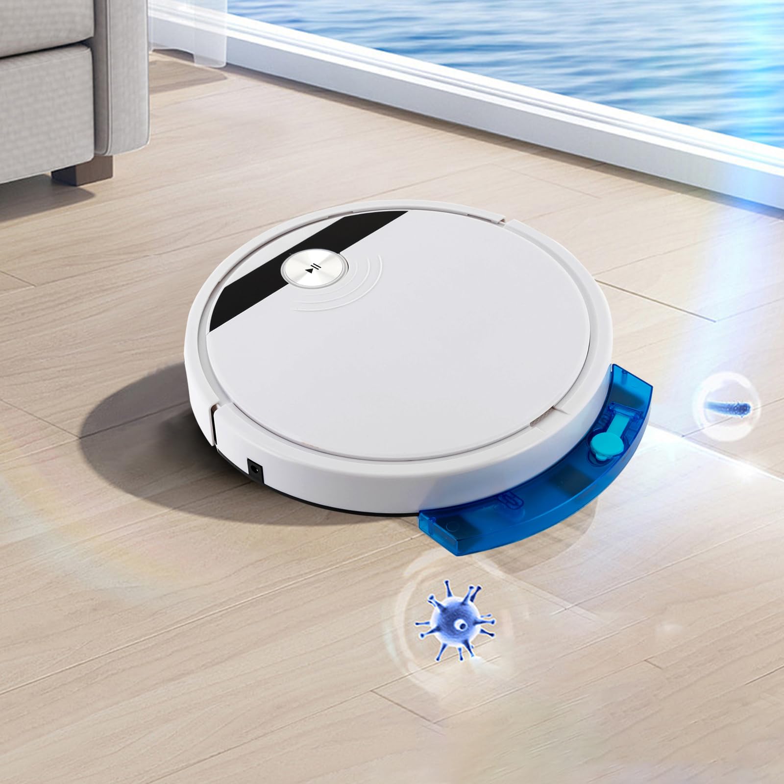 Barredora 3 en 1 de 15 W, mando a distancia, multifunción, gran potencia de succión, varios métodos de control, caja de polvo, varios orificios de refrigeración, cepillos de borde, para apartamentos
