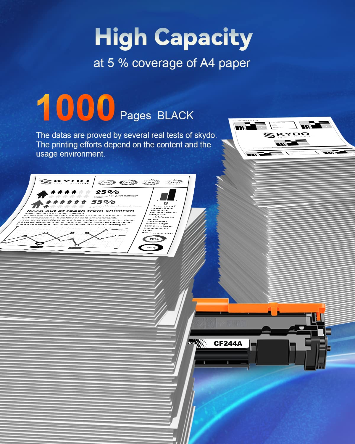 Toner 44A CF244A Compatibile per HP 44A CF244A toner cartridge per HP Laserjet Pro M15a M15w MFP M28a M28w (1 Nero )