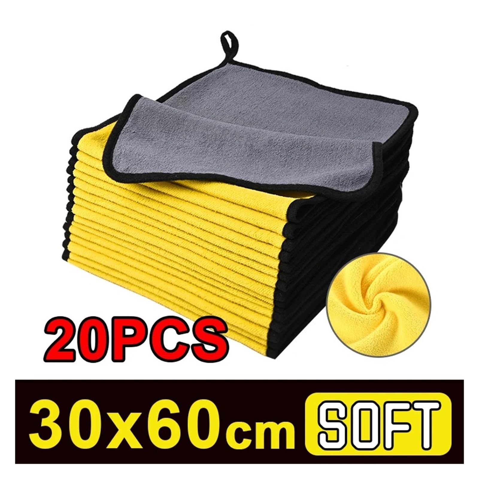 10-20PCS Fiber Cloth Absorbent Microfiber Towels for Car Detailing Home Cleaning Glass Kitchen Multi-Surface Care - Coral Fleece — view 2