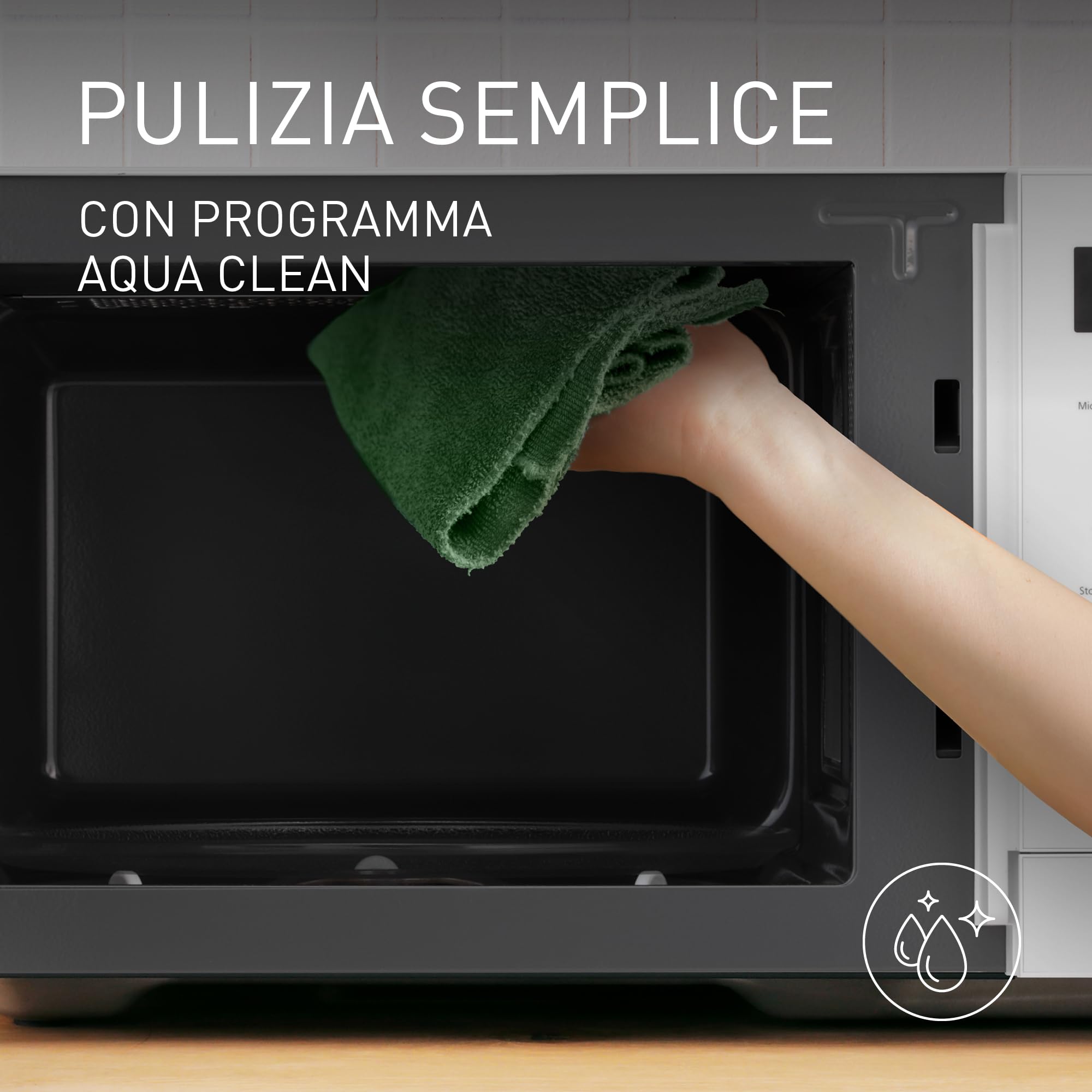 Panasonic NN-GD34QWEPG Forno Microonde con Grill 29L, 1000W, Scongelamento Automatico, Cottura Combinata, Timer, Bianco
