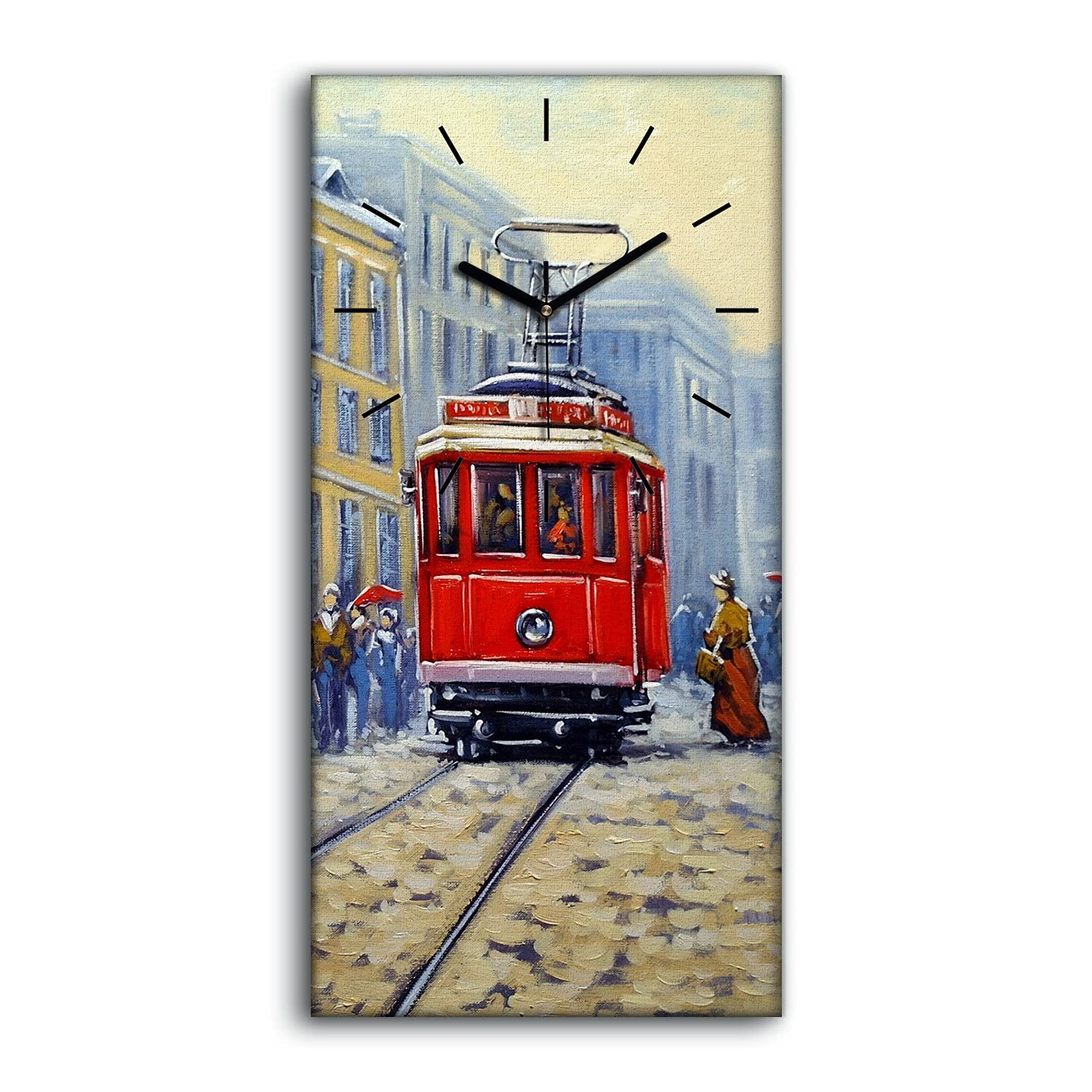 Horloge sur Toile Salon ou Chambre Design Tramway Ancien