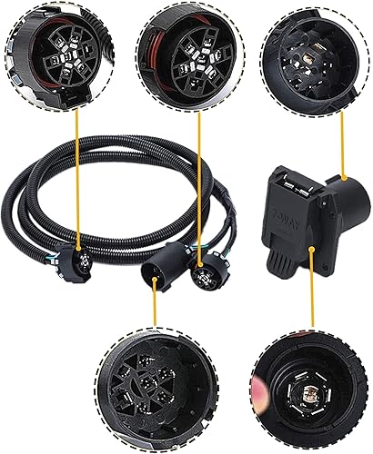 Miniatura 5 de Extensión de arnés de cableado de remolque de 7 pines 56070, con conectores para caja de camión lateral del vehículo, kit de arnés de cableado de