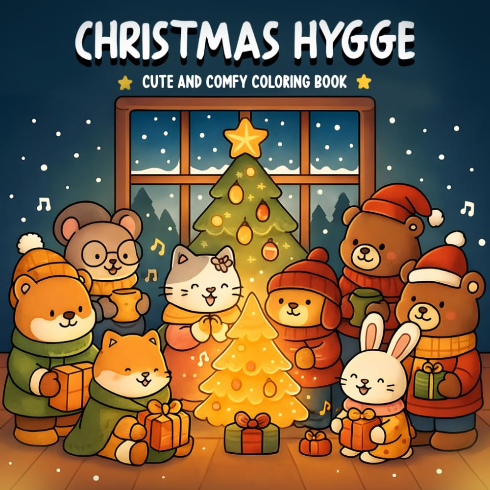 Hygge Christmas: Cute & Cozy Coloring Book for Adults and Kids