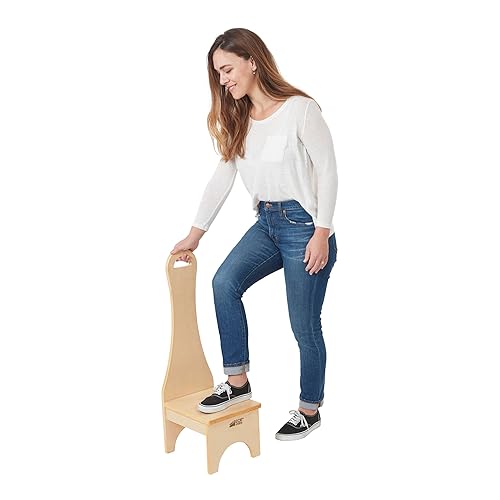 Miniatura 10 de ECR4Kids Taburete con mango largo, un paso, natural