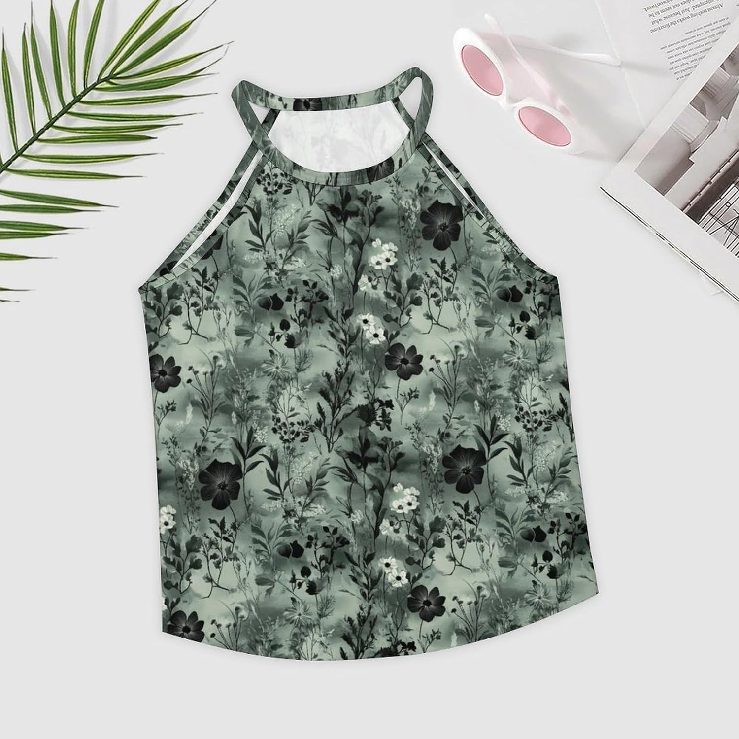 Tank Tops for Women 2025 Floral Print Casual Summer Fashion Boho Sexy Crewneck Pullover Cropped Sleeveless Tshirts - Image 3