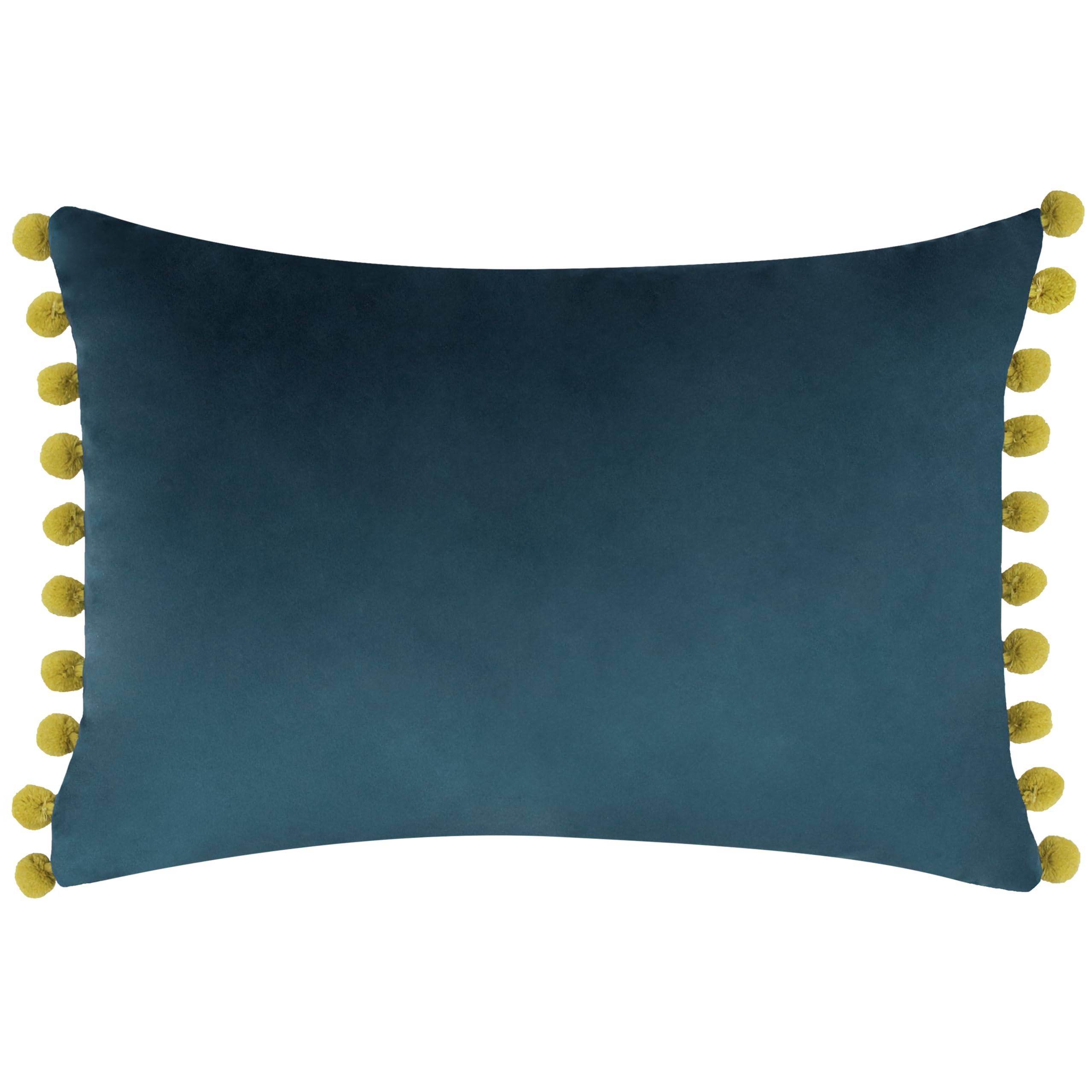 Paoletti Fiesta Velvet Pom Pom Feather Rich Filled Cushion