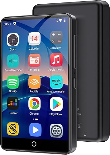 Reproductor de MP3 de 80 GB con Bluetooth y WiFi, Oilsky 4.0 pulgadas IPS pantalla táctil reproductor MP3 con altavoz, reproductor de música con