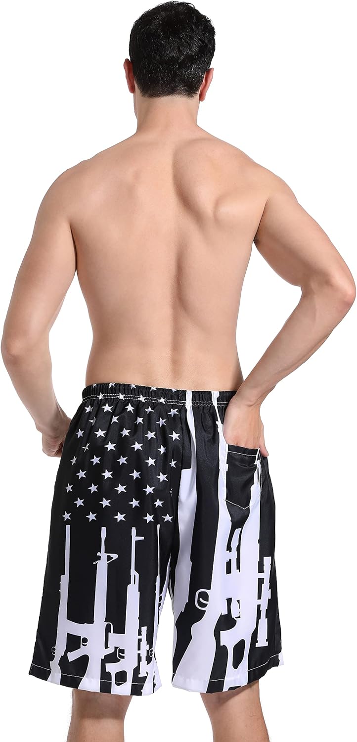 SARA NELL American Flag Mens Swim Trunks Quick Dry Board Shorts with Mesh Lining, Breathable Shorts Swimwear Bathing Suits - Image 3