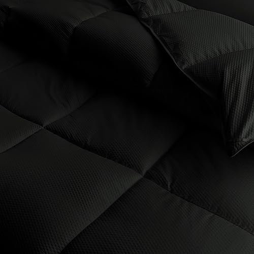 Miniatura 5 de ABOUTABED Edredón King con Inserto de Edredón Burbuja Negro Alternativa de Plumón para Todas las Estaciones, Edredón de Ropa de Cama Acolchado Ultra