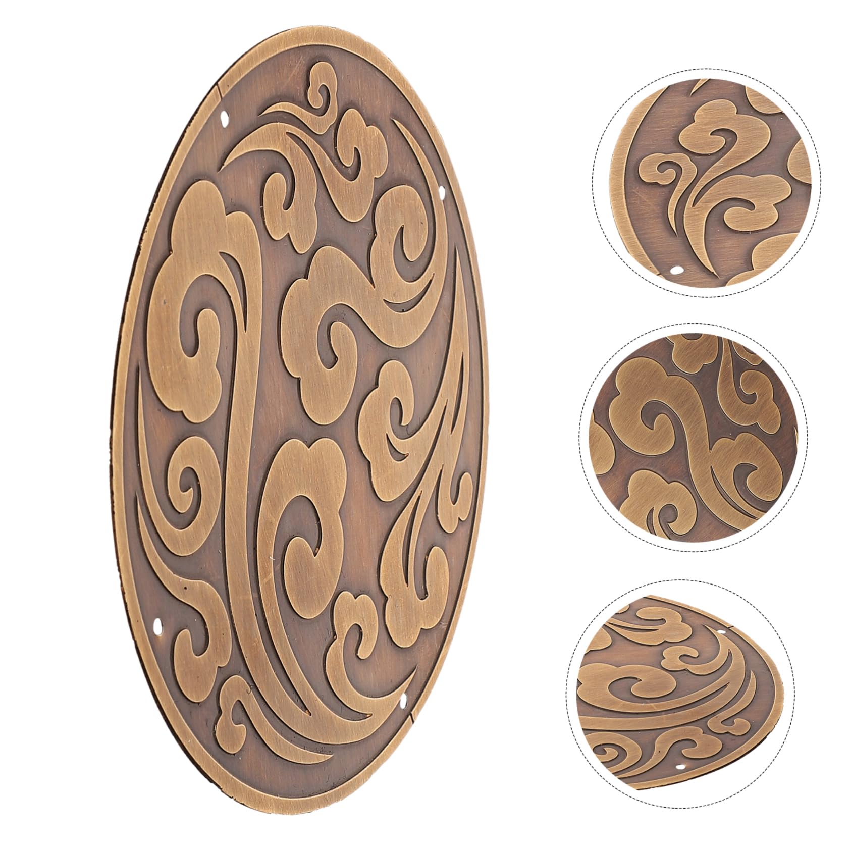 Uonlytech 2 Piezas De Antiguos Adornos De Latón Para Muebles Apliques Tallados Redondos Calcomanía DIY Para Muebles Apliques Delicados Apliques Pequeños Para Muebles