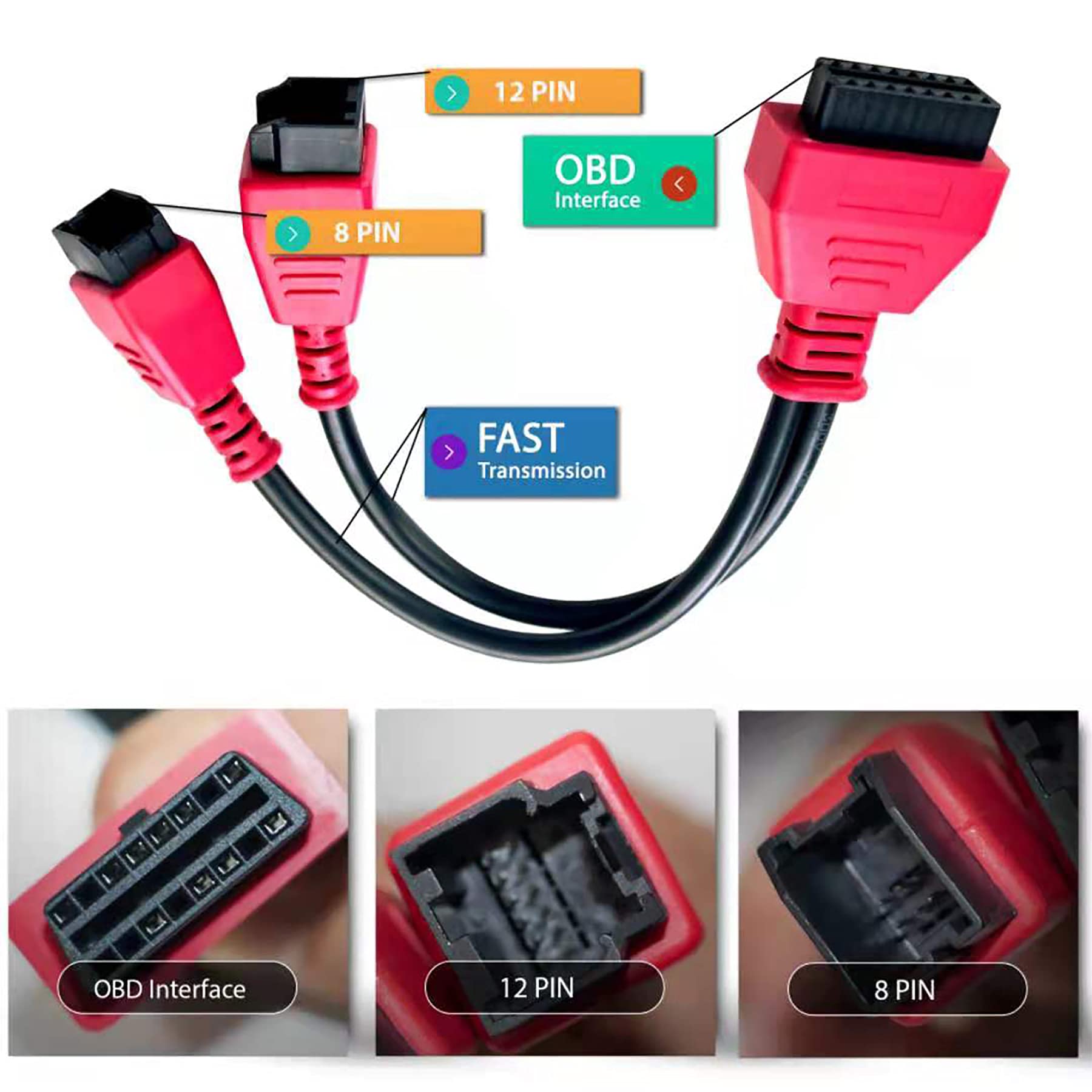 Adaptateur Câble 12+8 Autel Pour Chrysler Dodge Jeep Fiat - Contourne SGM Pour Diagnostic Complet 2018+ (DS808, MS906, MS908...)