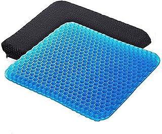 ENCOFT Cojín de Asiento de Gel de 42 * 36 cm para Silla de Oficina, Alivia el Dolor de Espalda (Azul 1)