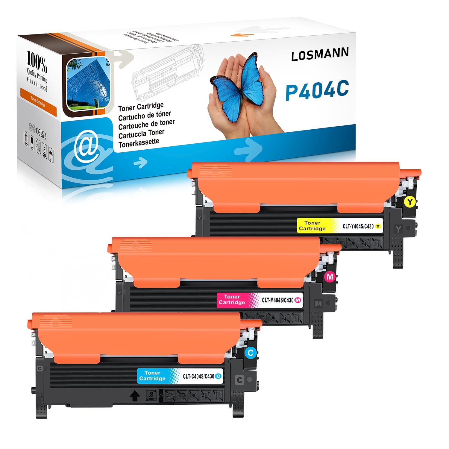 LOSMANN 3X Toner Compatible pour Samsung CLT-P404C 404S C480W