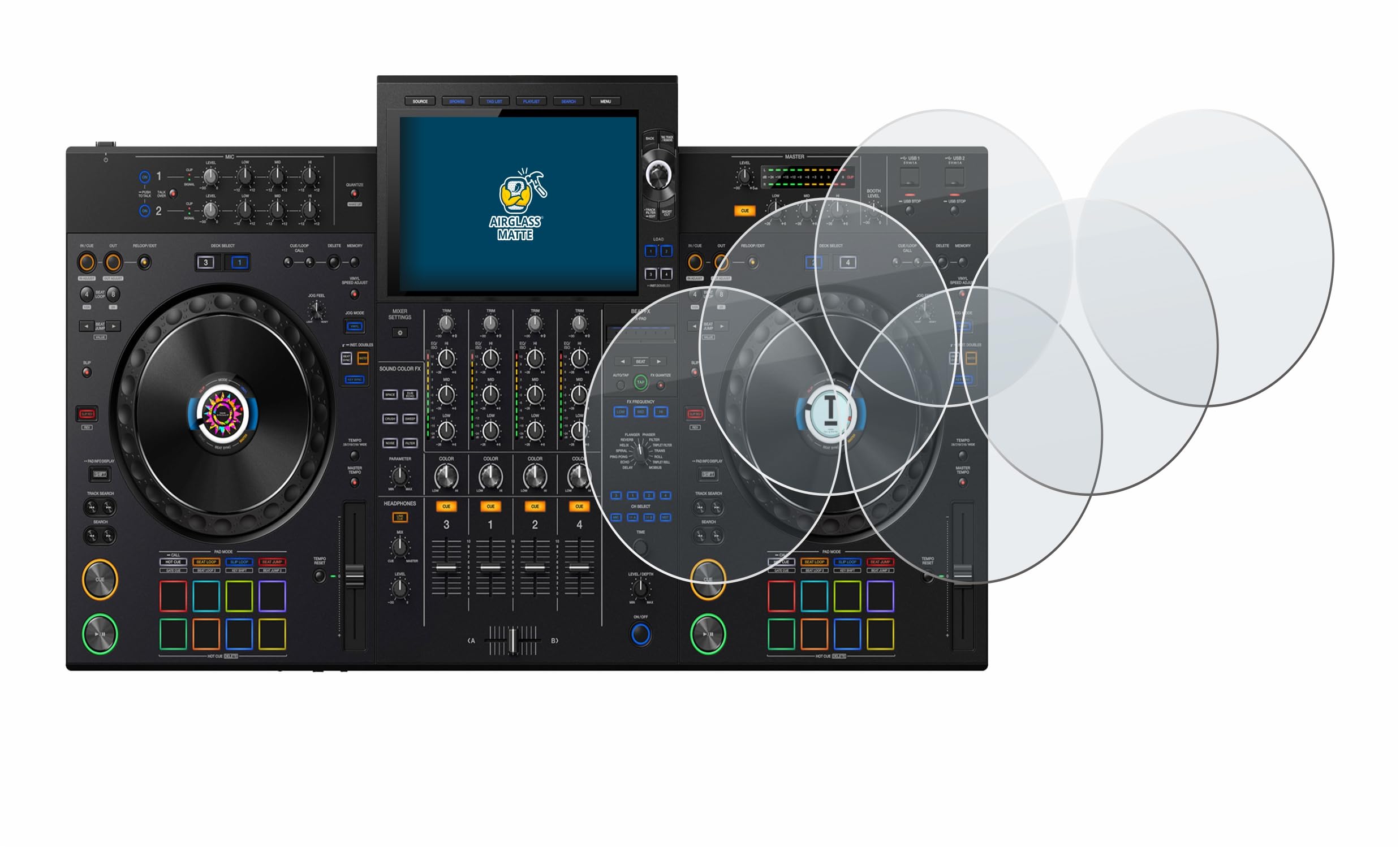 BROTECT Protector Pantalla Mate Cristal para AlphaTheta XDJ-AZ (Jog) (3 Unidades) Protección Anti-Reflejos
