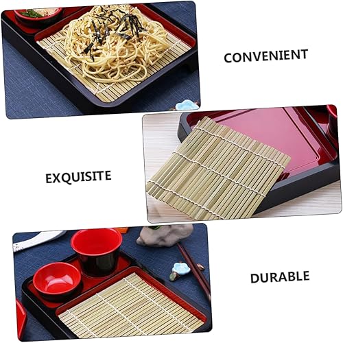 Miniatura 5 de NOLITOY 3 juegos de platos de fideos fríos japoneses plato de sushi plato de sushi plato de aperitivo platos de pan de madera bandeja de fruta de