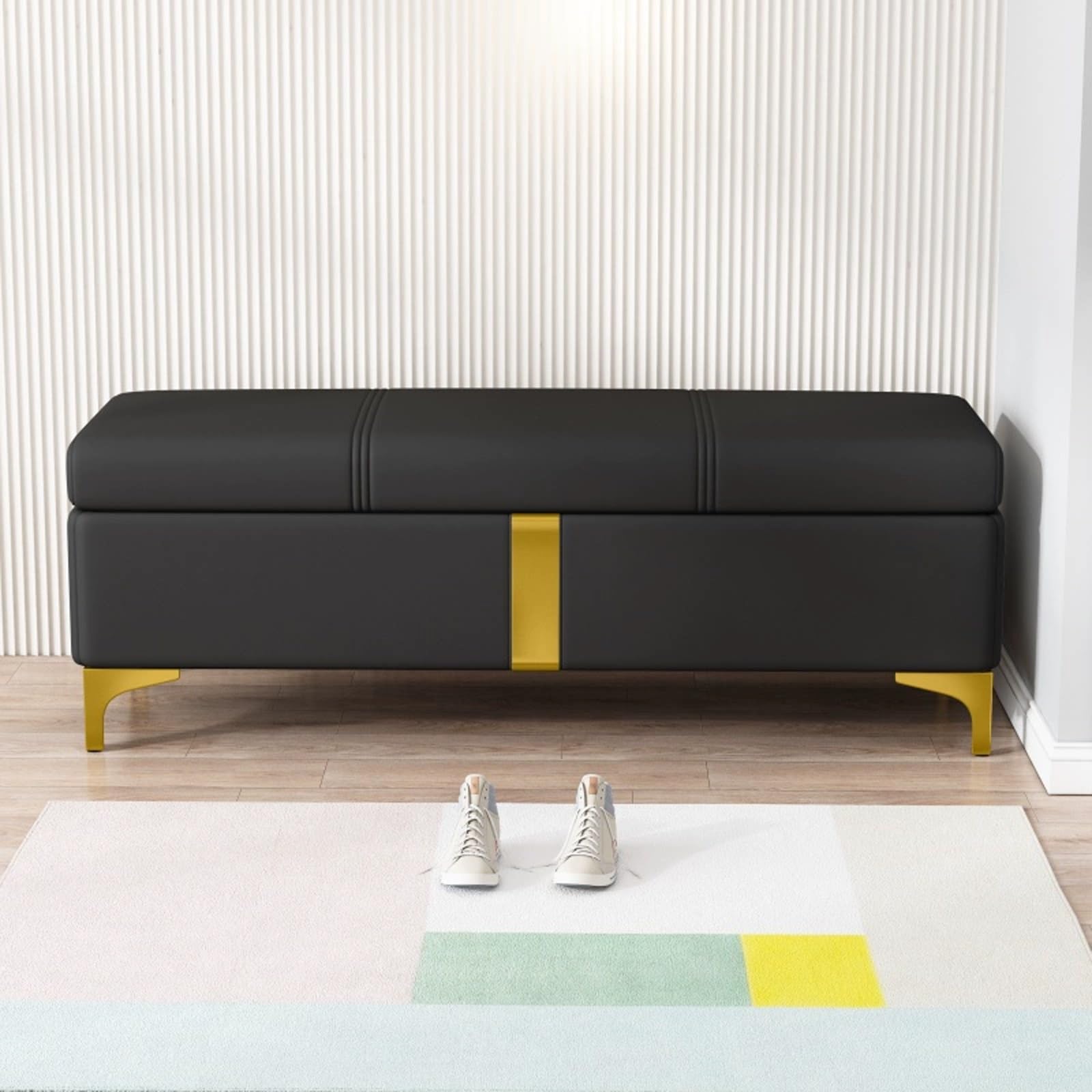 Pouf chic de salon rembourré pour organiser vos chaussures facilement